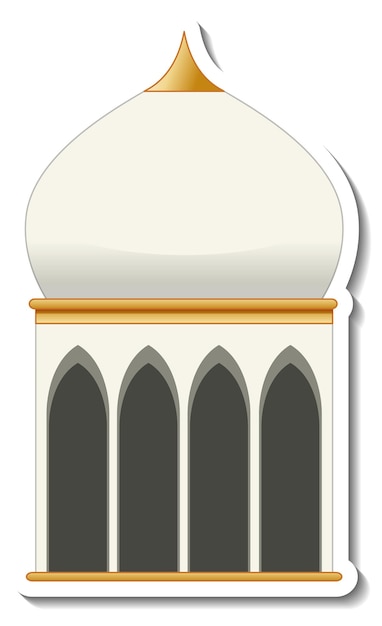 Free vector a sticker template with mosque building isolated