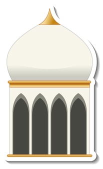 Un modello di adesivo con l'edificio della moschea isolato