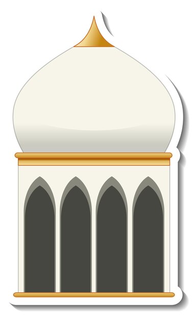 モスクの建物が分離されたステッカーテンプレート