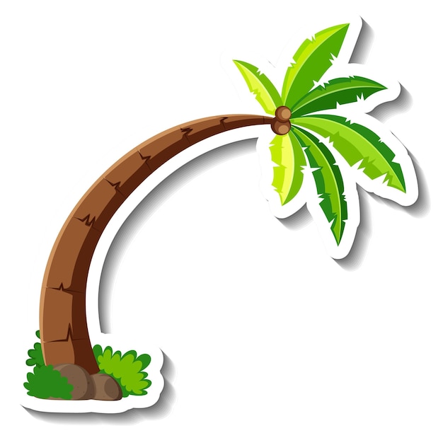 Free vector a sticker template with palm or coconut tree isolated