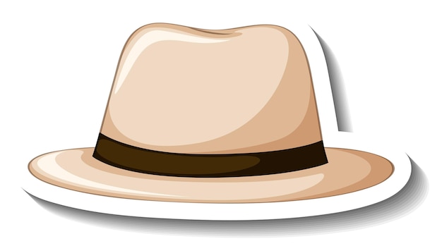 A sticker template with a panama hat isolated