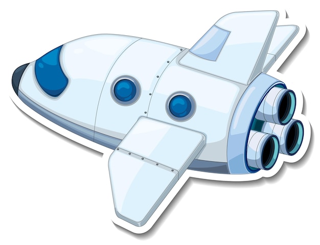 A sticker template with a plane isolated