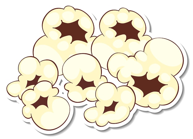 Free vector a sticker template with popcorn isolated