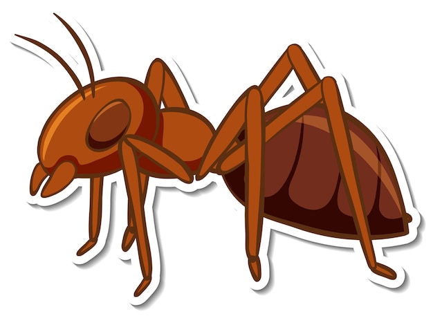 Free vector a sticker template with red ant isolated