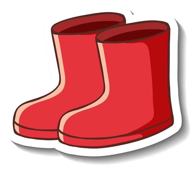 Free Vector a sticker template with red boots isolated