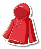 Free vector a sticker template with a red hoodie isolated