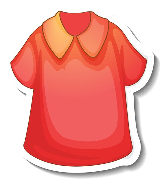 고립 된 여성을위한 빨간 셔츠와 스티커 템플릿