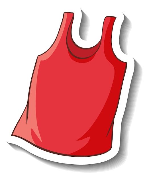 A sticker template with a red tank top isolated