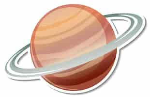 Free vector sticker template with saturn planet isolated