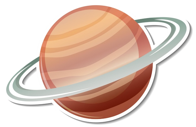 Шаблон стикера с изолированной планетой Сатурн