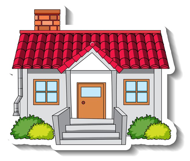 Sticker template with a single house isolated