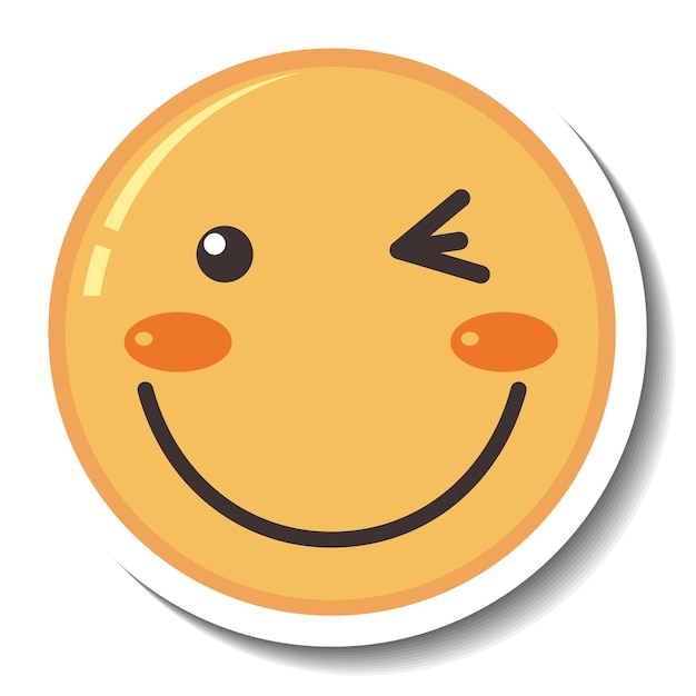 Free vector a sticker template with smile face emoji isolated