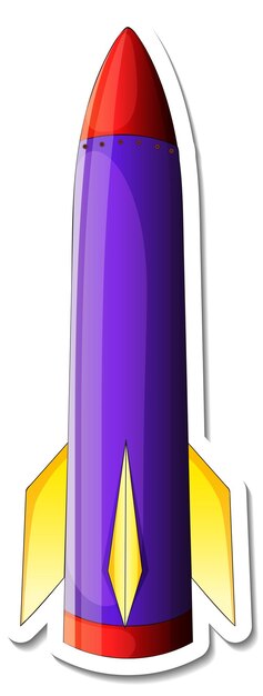 A sticker template with Space Ship Cartoon isolated