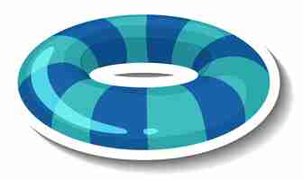 Free vector a sticker template with striped blue swimming ring