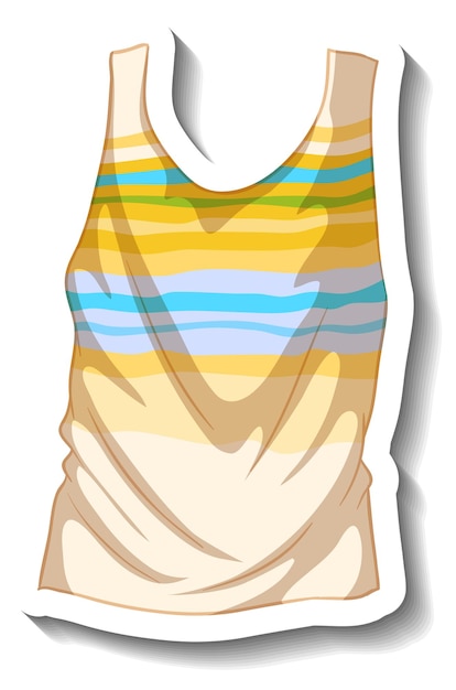 A sticker template with a summer tank top isolated