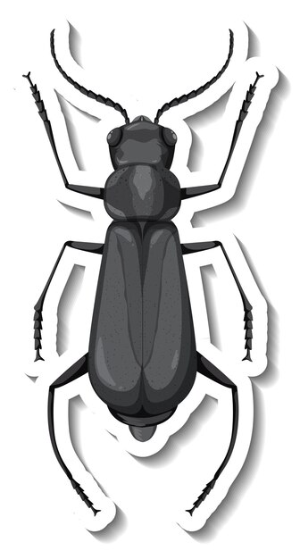 分離されたバッタの上面図のステッカーテンプレート