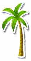 Free vector a sticker template with tropical palm tree isolated