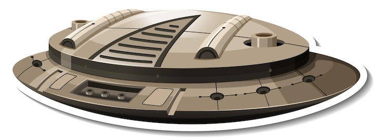 Free Vector a sticker template with ufo or fighter aircraft isolated