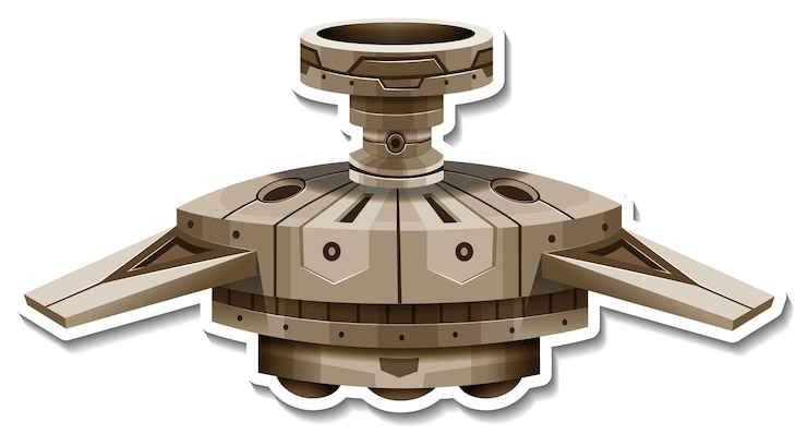 Free Vector a sticker template with ufo or satellite isolated