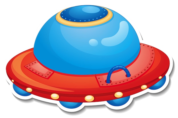 Free vector a sticker template with ufo or unidentified flying object isolated