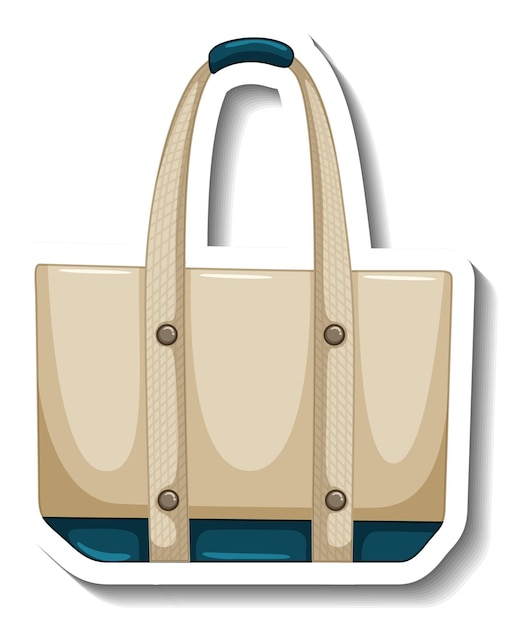 Free vector a sticker template with a unisex handbag isolated