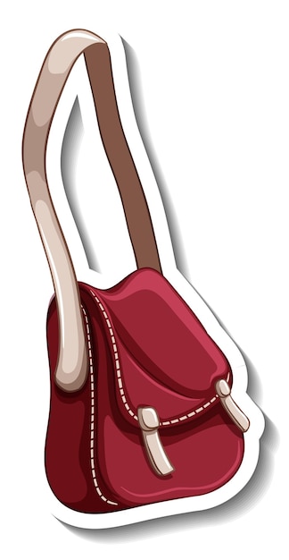 A sticker template with a women crossbody bag isolated