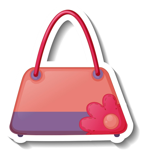 A sticker template with a women shoulder bag isolated