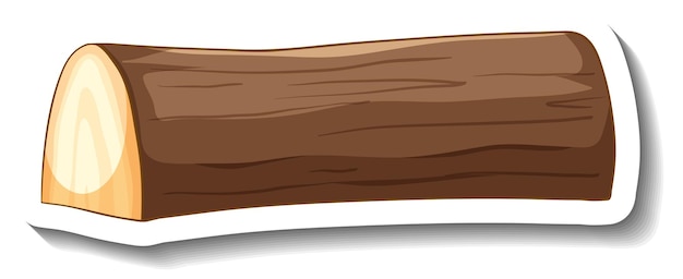 A sticker template of a wooden log isolated
