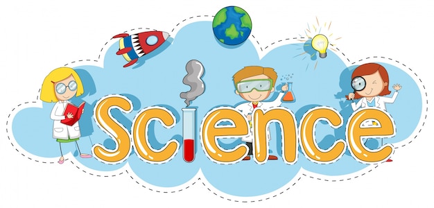 Sticker template for word science
