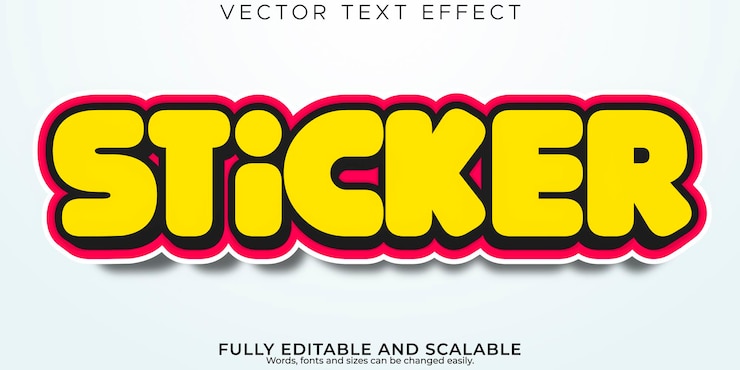 Free Vector sticker text effect editable cool modern font style