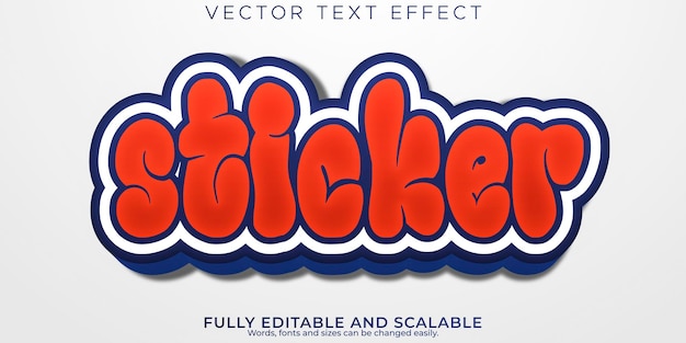 Free vector sticker text effect editable cool modern font style