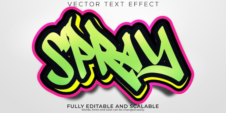 Free Vector sticker text effect editable spray modern font style