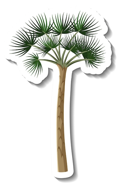 Free vector sticker tropical tree on white