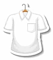 Free vector sticker white shirt with coathanger