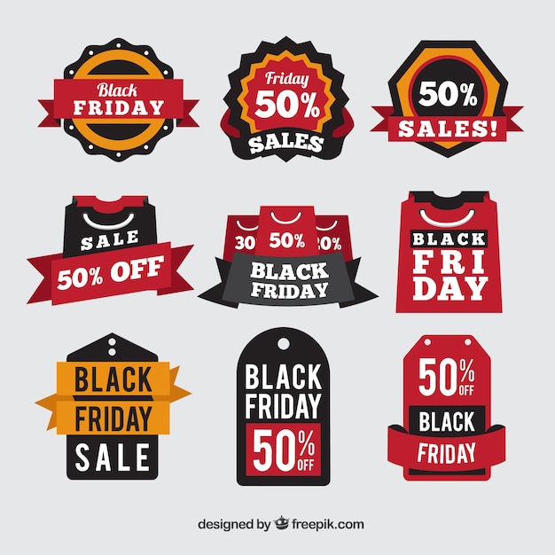 Free vector stickers collection of black friday