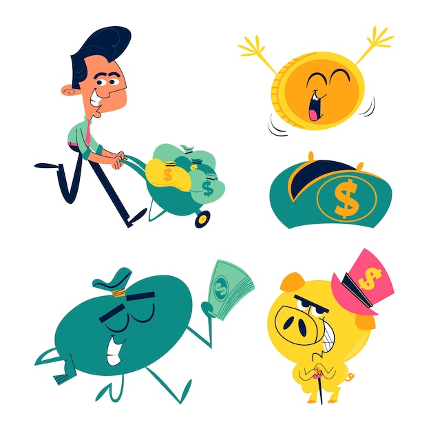 Stickers of finance collection