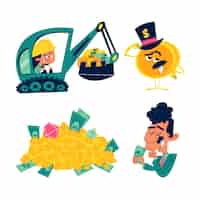 Free vector stickers of finance collection