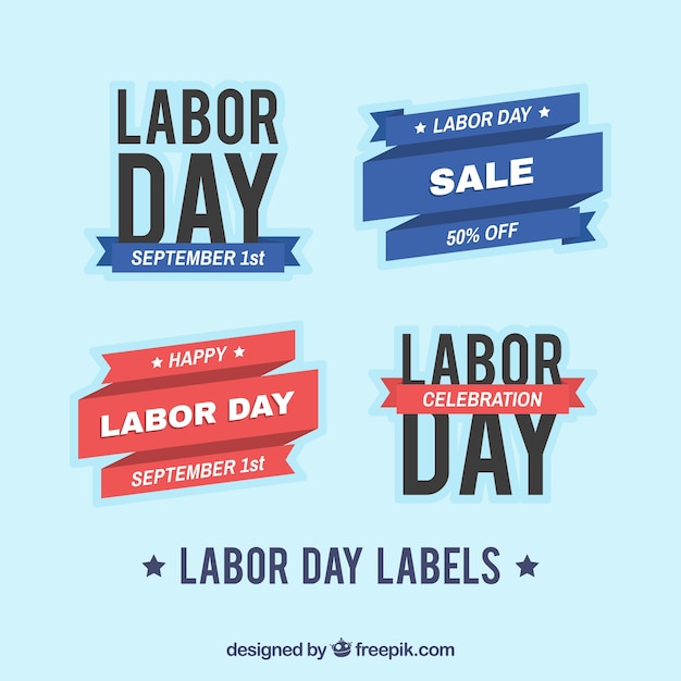 Stickers set of labor day