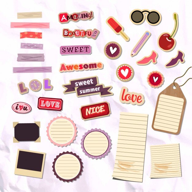 Scrapbook embellishments Vectors & Illustrations for Free Download