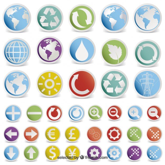 Free Vector stickers with icons