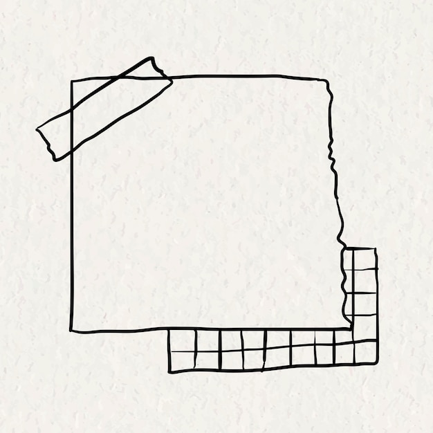 Vettore gratuito elemento di carta vettoriale nota adesiva in stile disegnato a mano su struttura di carta