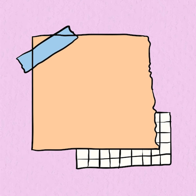 Sticky note vector on pastel pink background