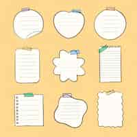 Free vector sticky note vector pastel set in hand drawn style