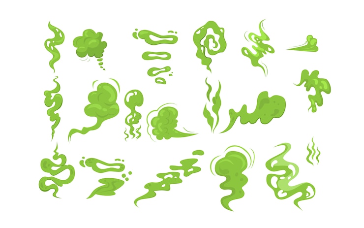 Free Vector stinky smoke samples set