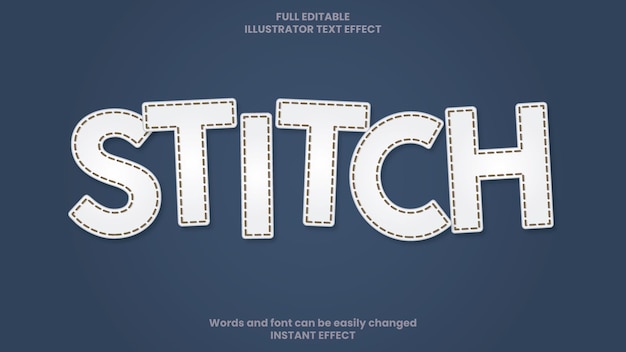 Free vector stitch text effect