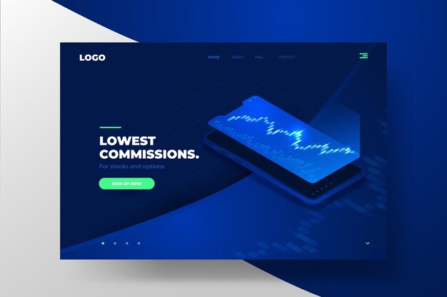 Stock exchange application - landing page