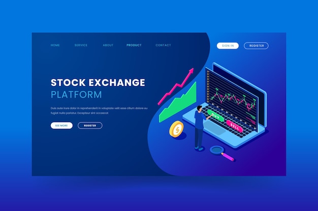 Free vector stock exchange application template