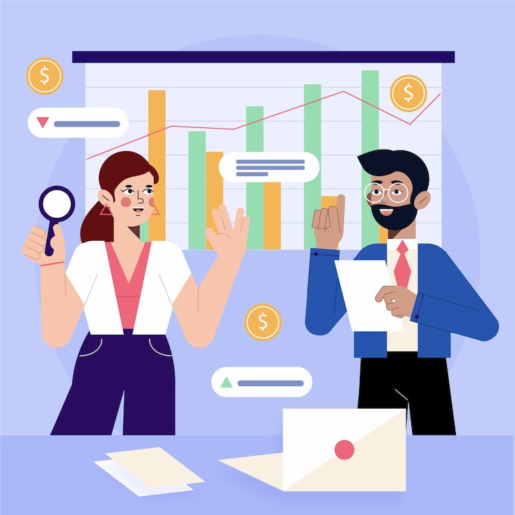 Free Vector stock market analysis design