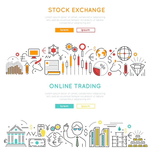 Stock Market Linear Banners