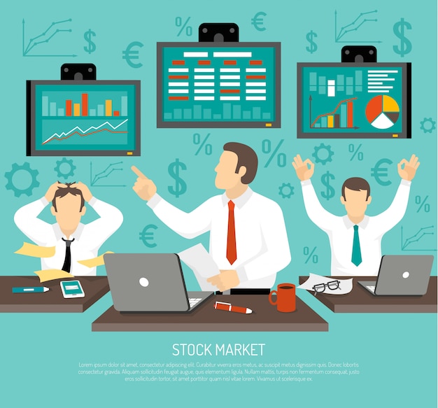 Stock market trader illustration